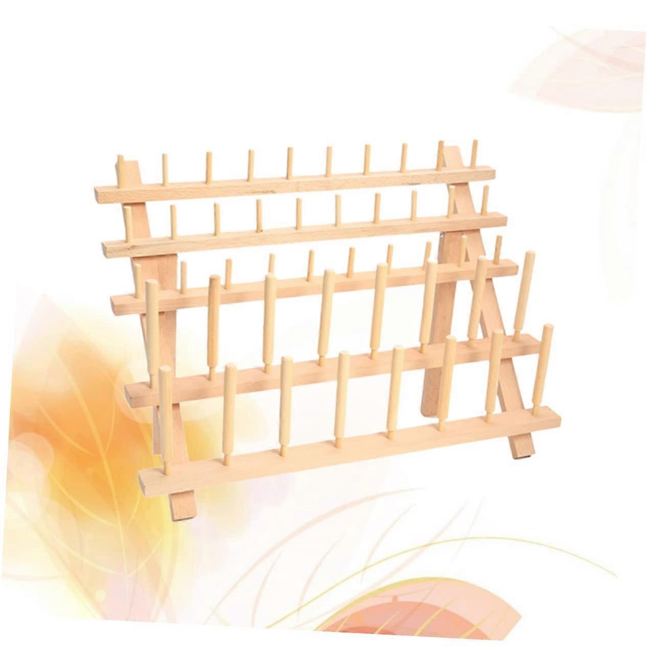 Wooden Thread Rack Organizer for Embroidery and Sewing, Wall Mount Storage Stand for Spools