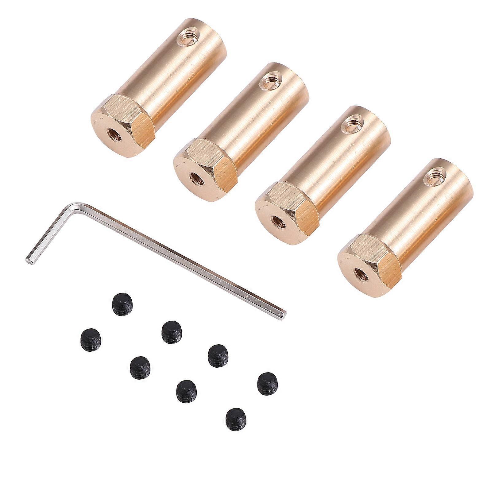 Copper Motor Connector Hexagonal Coupling for 4Pcs 7Mm Brass Coupler