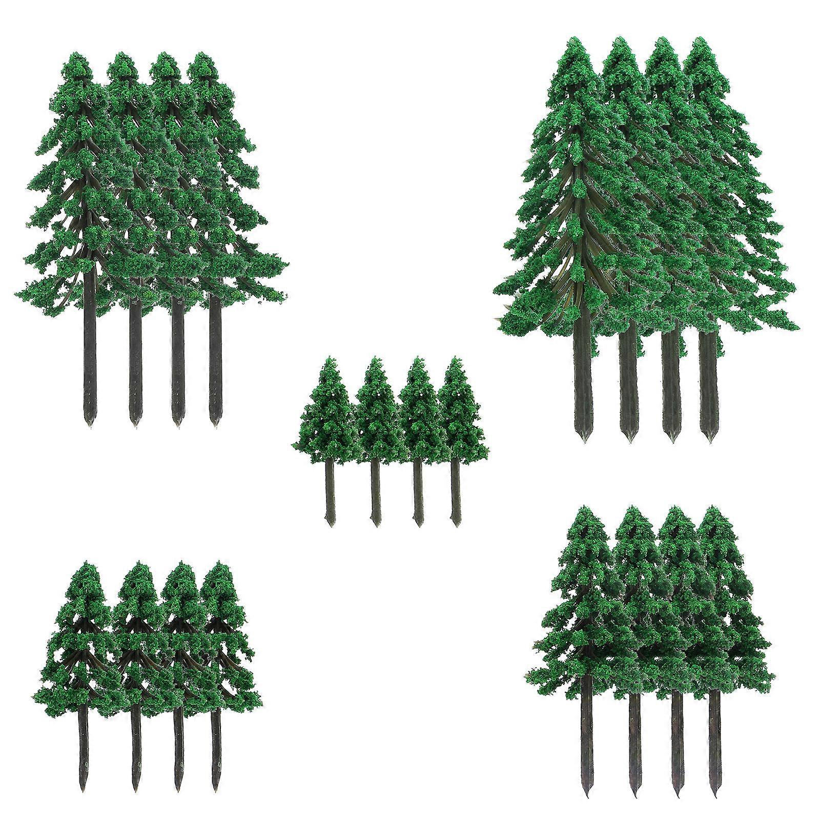 Green Landscape Tree Model Pine Tree Model Function 20Pcs Set