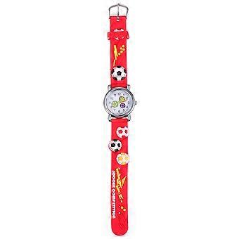 Montre-bracelet enfant tendance, verre en plastique rouge, 1 pièce