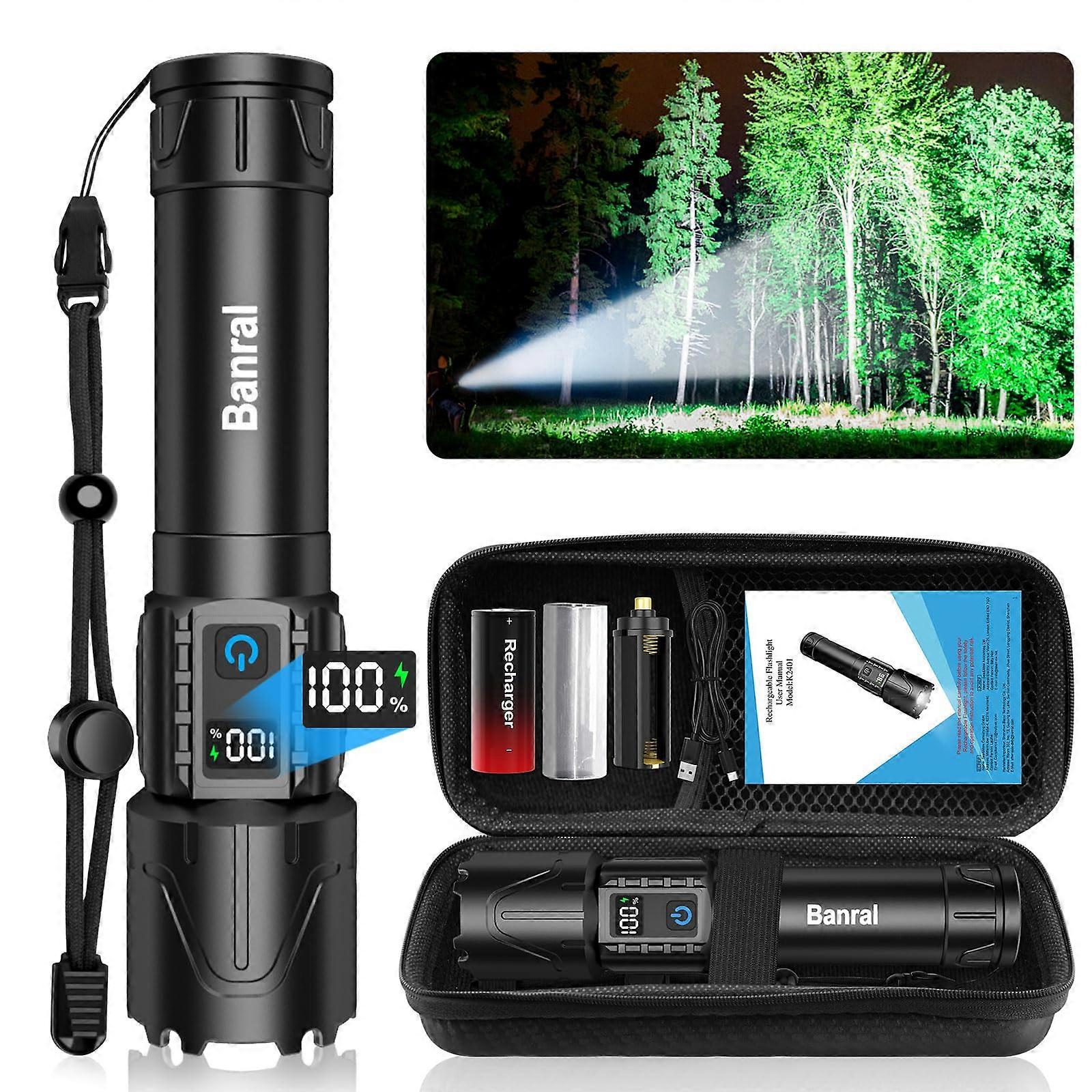 K2401  Lumen Rechargeable Tactical Flashlight with MultiMode Lighting for Outdoor Use