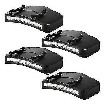 4 Pcs Hat Light Clip 11 LED Cap Lights Clip on Hat Headlamp Battery Powered Cap Brim Lamp Black Waterproof Edition 0118