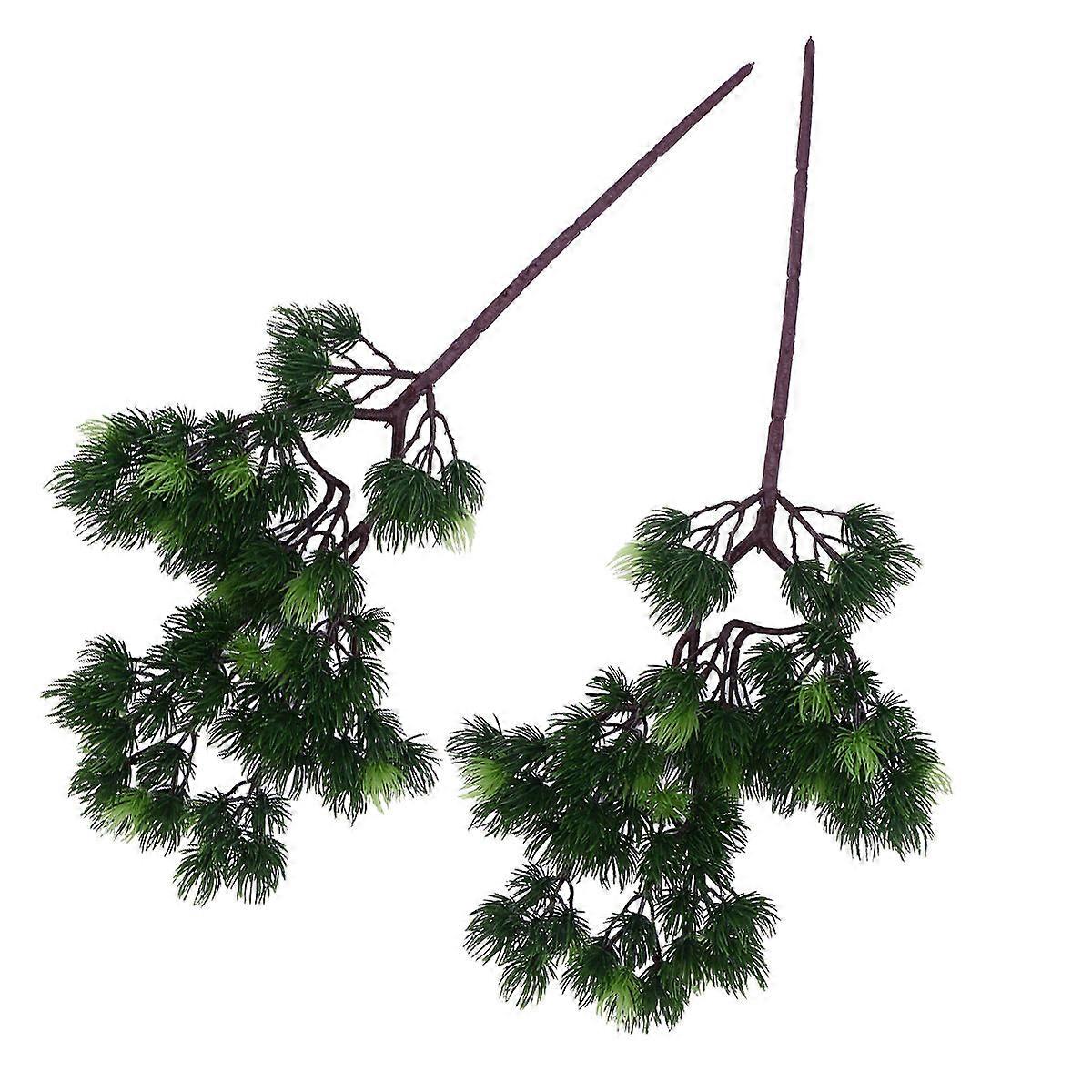 Artificial Pine Branches Green Pine Tree Decoration for Home 2Pcs Set