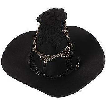 Small Gothic Witch Hat Hair Clips Hair Pins Halloween Decoration Party Costume Stage Show Props for Cosplay Festival Masquerade