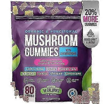 Mushroom Nutrition Gels & Chews 80 Count - Enhance Immunity, Moisturize Intestines & Replenish Essential Nutrients