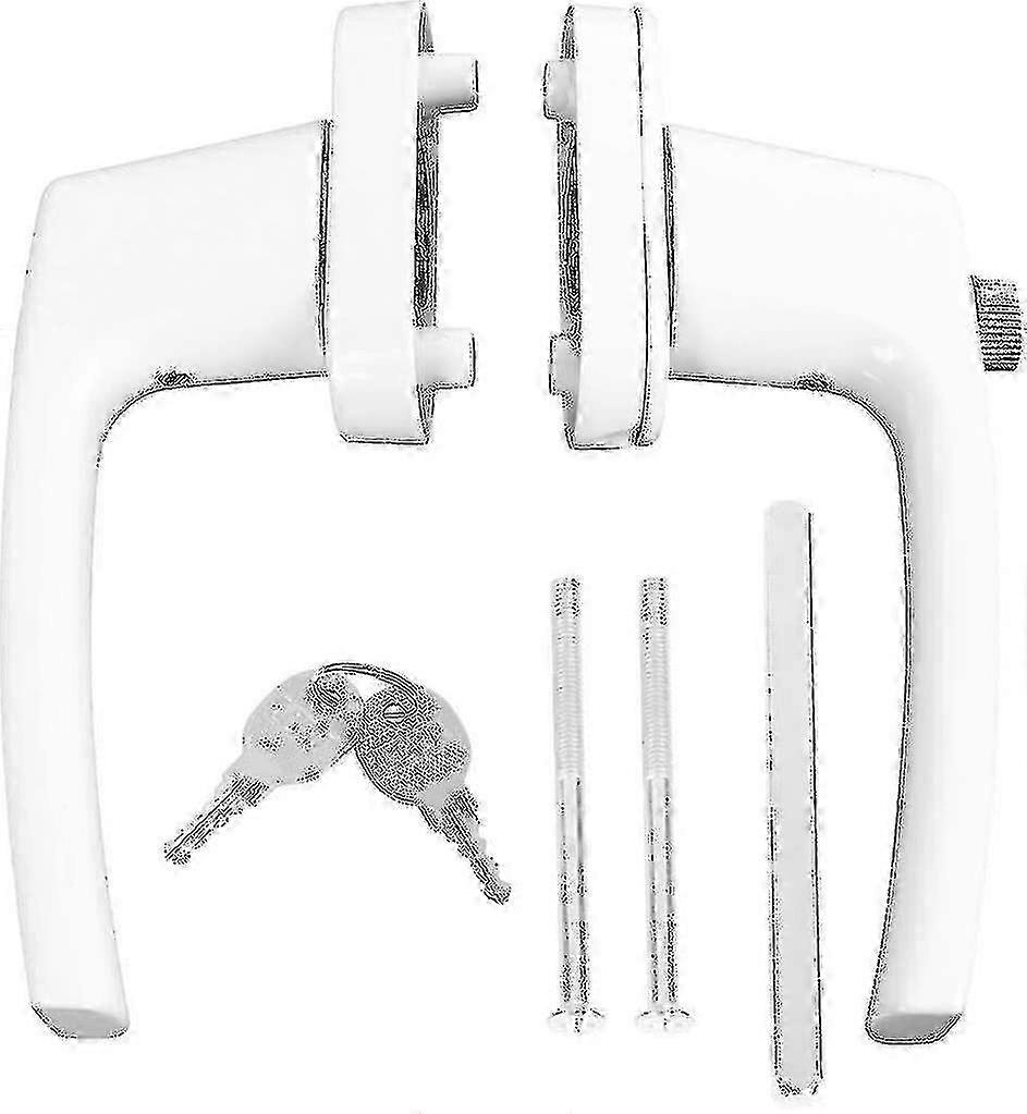 Double Ended Solid Thick Lever Handle With Keys compatible with Door And Windowwhite