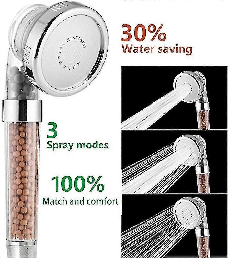 Universal Hand Shower Shower Heads Components 3-mode Ionic Chlorine Filter