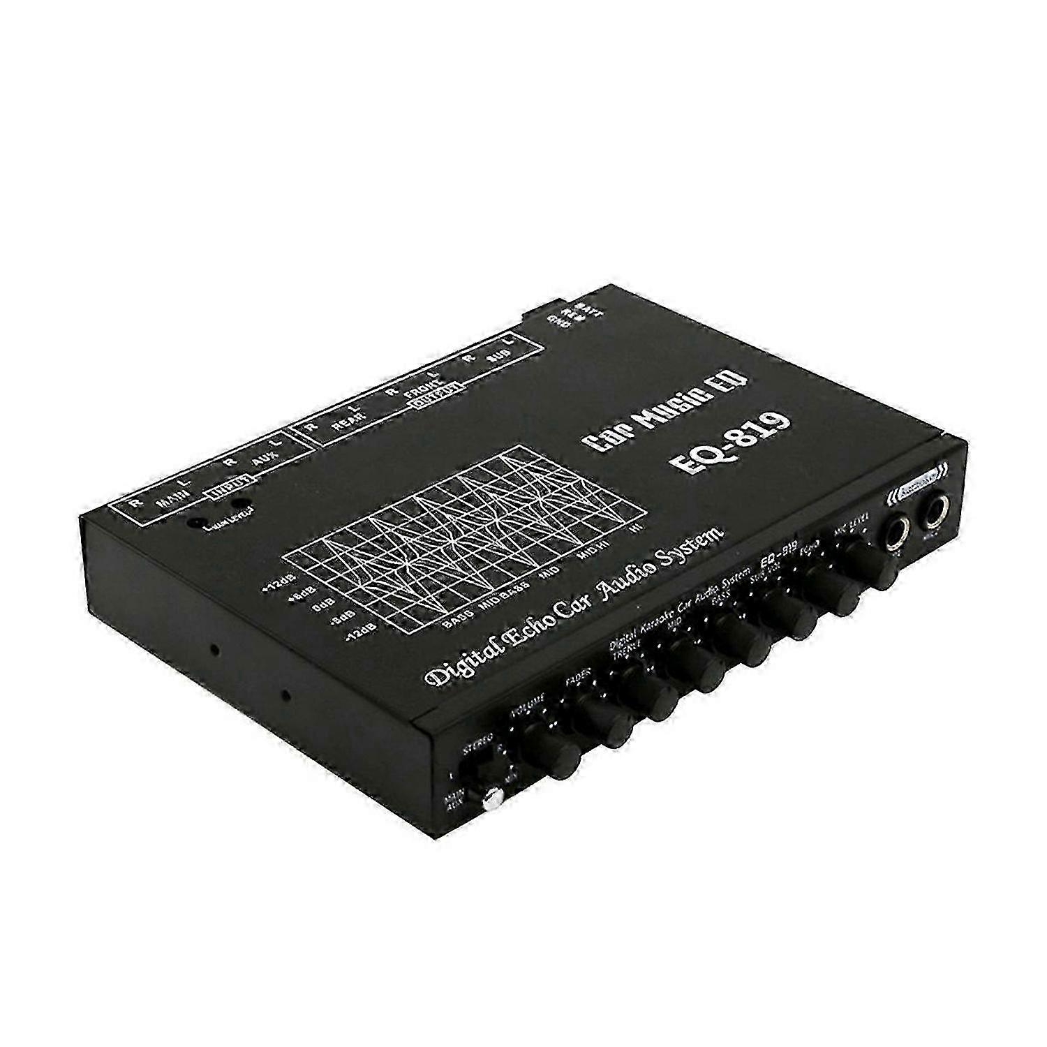 EQ-819 Bil Equalizer Multifunksjonell Bil Audio EQ Tuning Crossover Forsterker Parametrisk Equalizer Ca