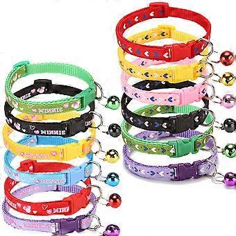 Pet Collar Bell Collar Adjustable 6Pcs Decorative Dog Cat Pendant Green