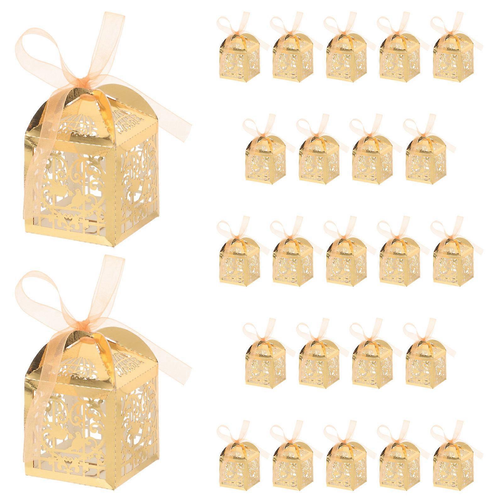25pcs  Hollow Candy Packaging Boxes Small Sweets Boxes Wedding Candy Boxes Retro Boxes
