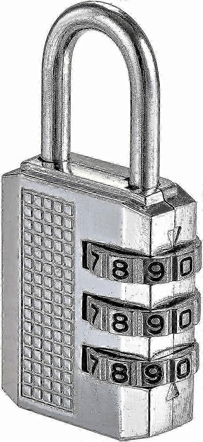 Keyless 3-digit combination padlock , silver.-Phj