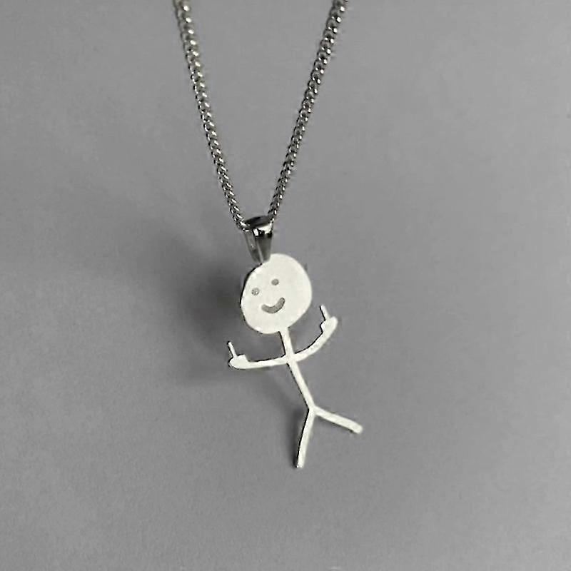 Drôle de collier Doodle Argent