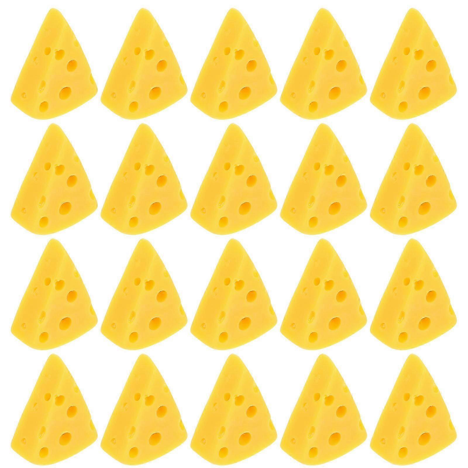 Pretend Cake Model Miniature Cheese Triangle Cheesecakes compatible with Decoration 30Pcs