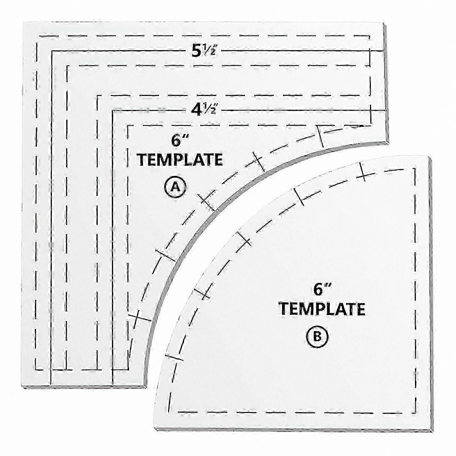 Drunkard's Path Patchwork Ruler Set, Reusable DIY Sewing Kit, Quilting Accessories