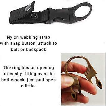 F 3Pcs Hanging Buckle Portable Water Bottle Ring Holder Mineral Water Bottle Clip for Backpack Belt Outdoor Camping Hiking Traveling Black