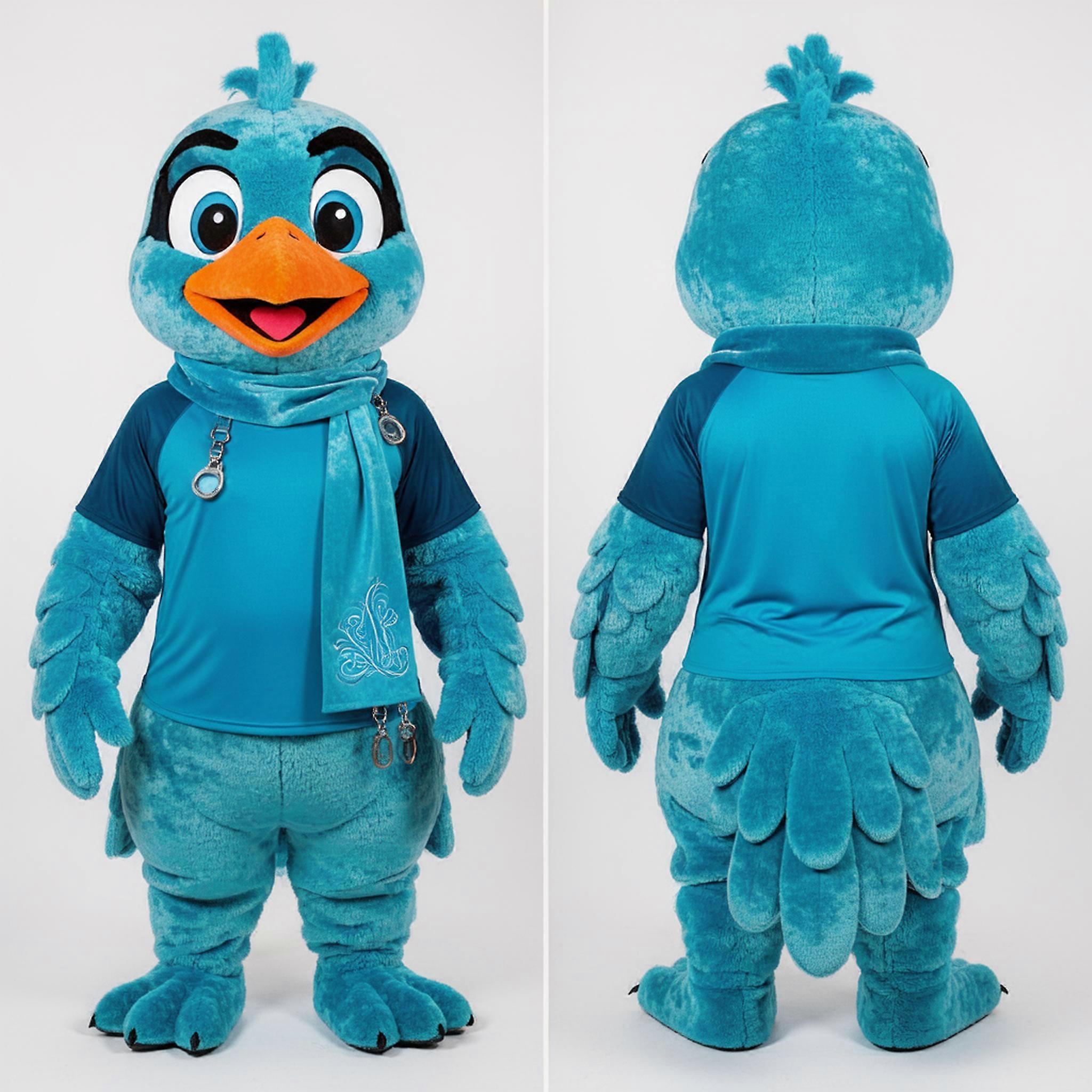 MASTICOT Cyan Feathered Blackbird Mascot