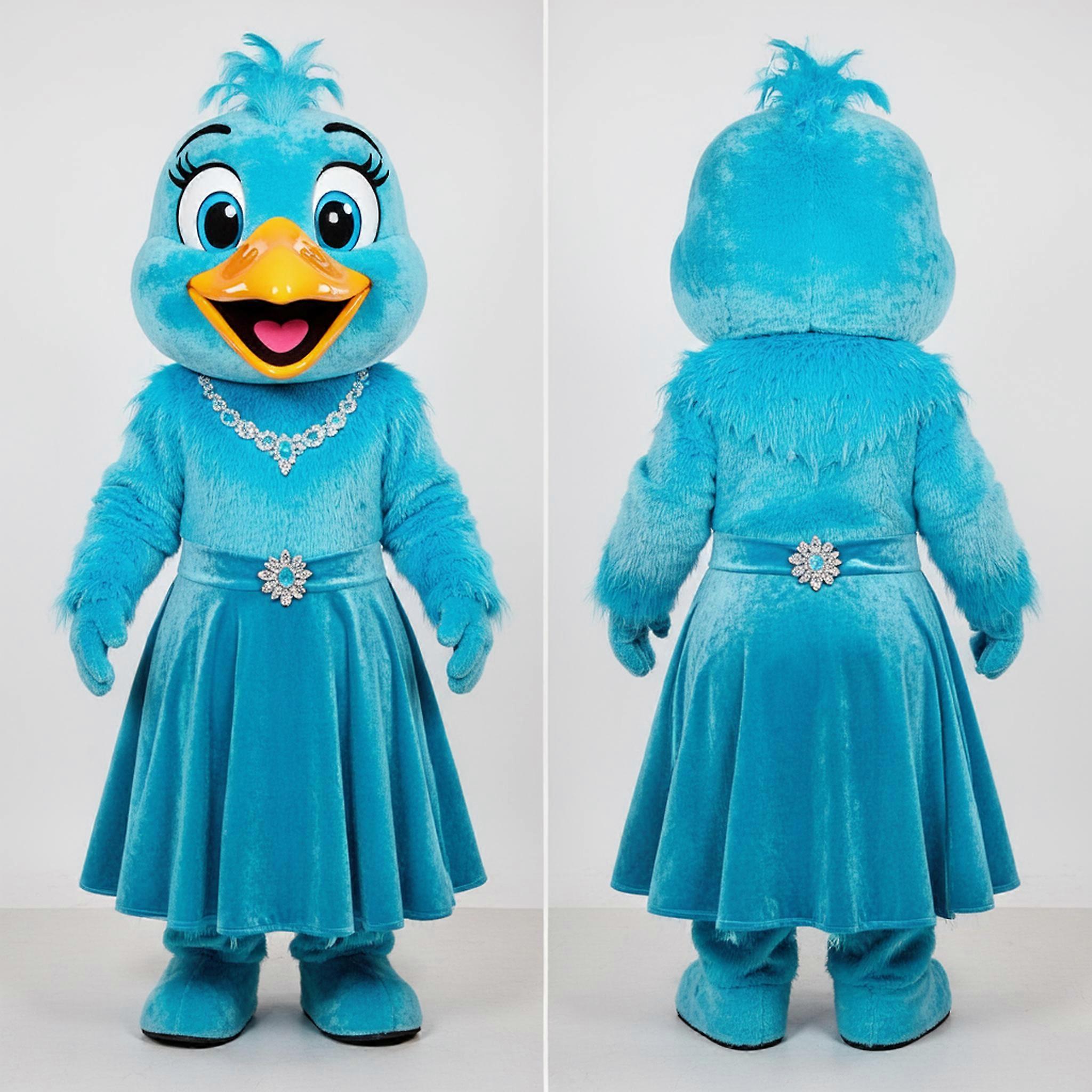 MASTICOT Cyan Feathered Joyful Gull Mascot
