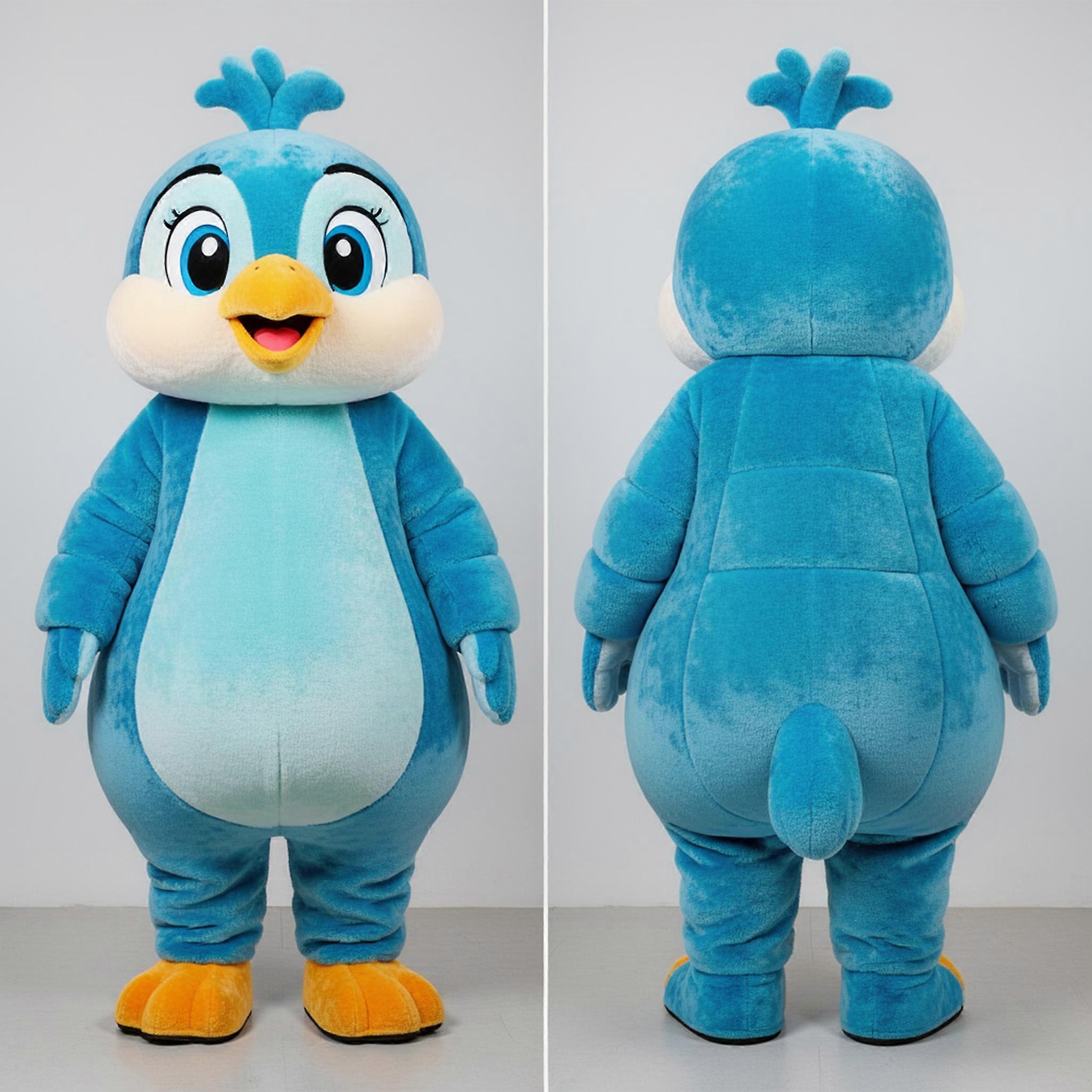 MASTICOT Cyan Rounded Quail Mascot