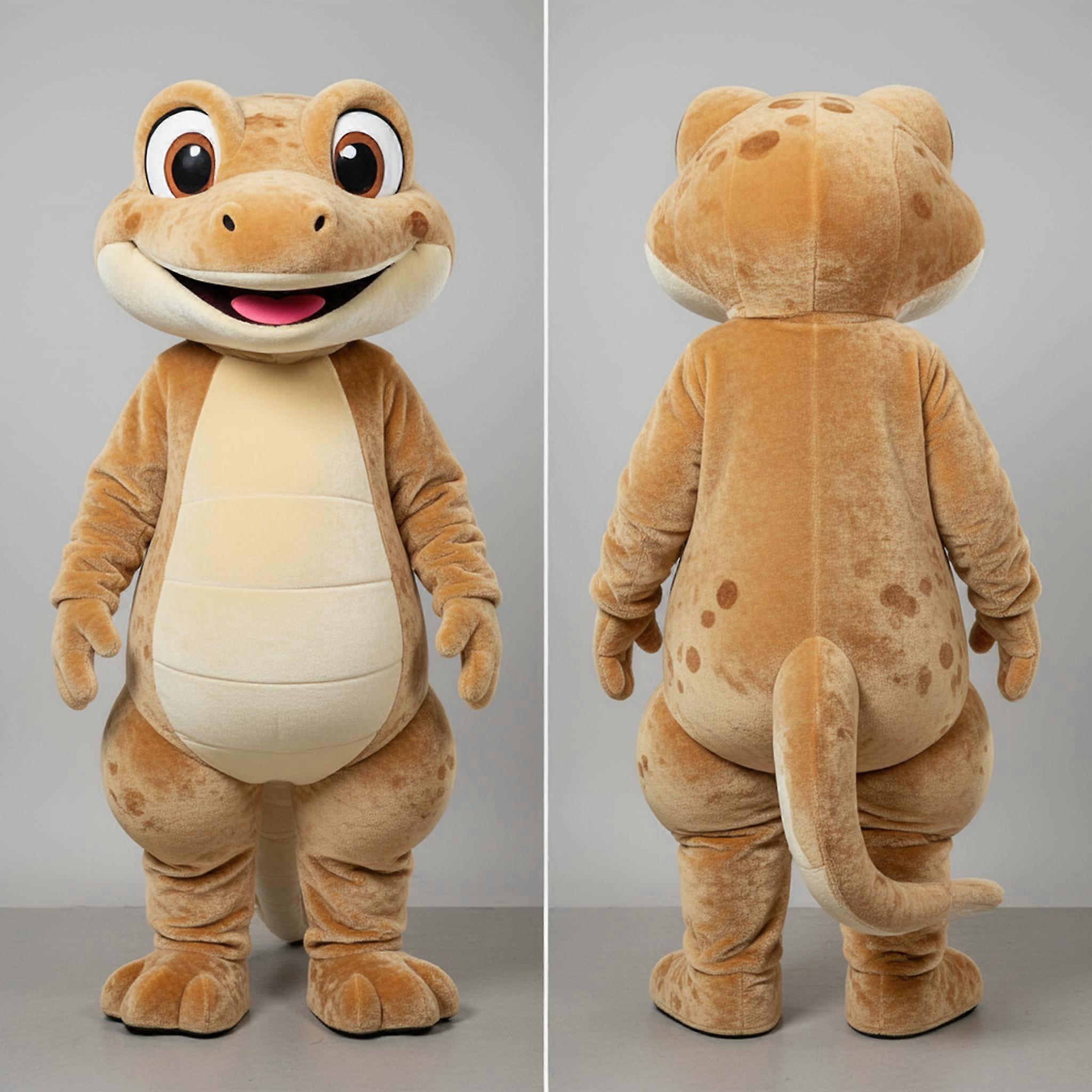 MASTICOT Velvety Tan Playful Geckos Mascot