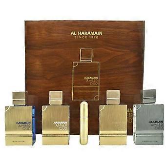 Set Al Haramain Amber Oud Collection 4 x 60ml - Amber Oud Gold Edition + Amber Oud Bleu Edition + Amber Oud White Edition + Amber Oud Carbon Edition