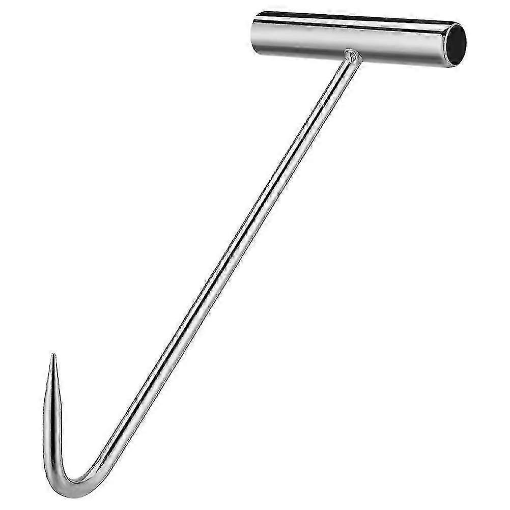 Manhole Cover Lifter Hook T-Shaped Iron Handheld Implement for Utility Access
