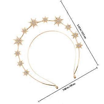 Kostüm-Stirnbänder, Mond- und Sonnenförmiges Stirnband, Partygeschenke für Frauen, Golden, 3er-Pack