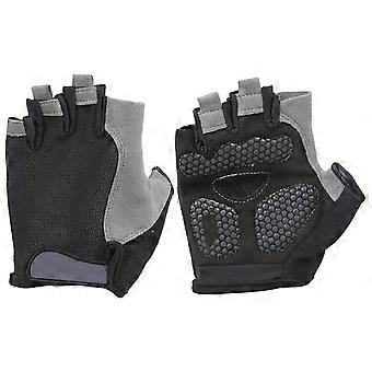 Outdoor Half Finger Sports Gloves Nonslip Grip Ergonomic Design Breathable Polyester Texture for Hiking Climbing Fitness Black M