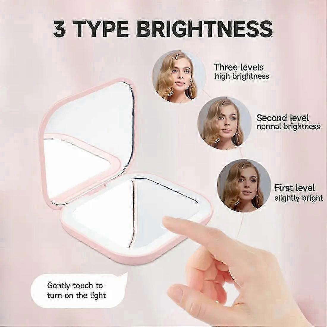 Lighted 2X Magnifying Folding Mirror