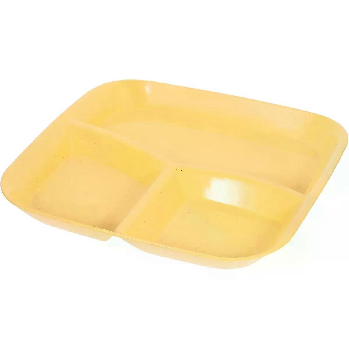 Reusable Divided Plate Portion Dish for Fruit and Snacks Beige