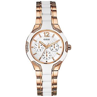 Guess lady s15 women's analog quartz watch with gold-plated stainless steel bracelet W0556L3