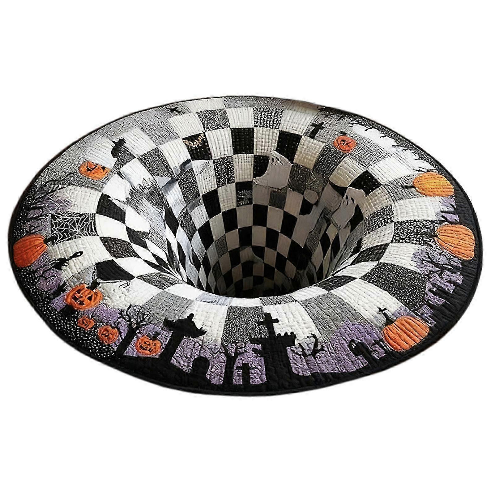 3D Pumpkin Skeleton Floor Rug