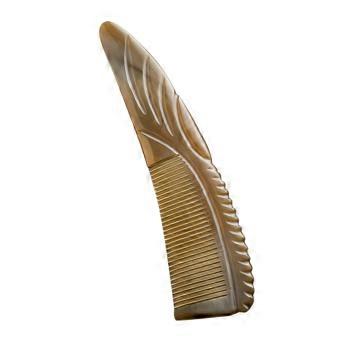 Horn Comb Handle for Scalp Care, Hair Detangling