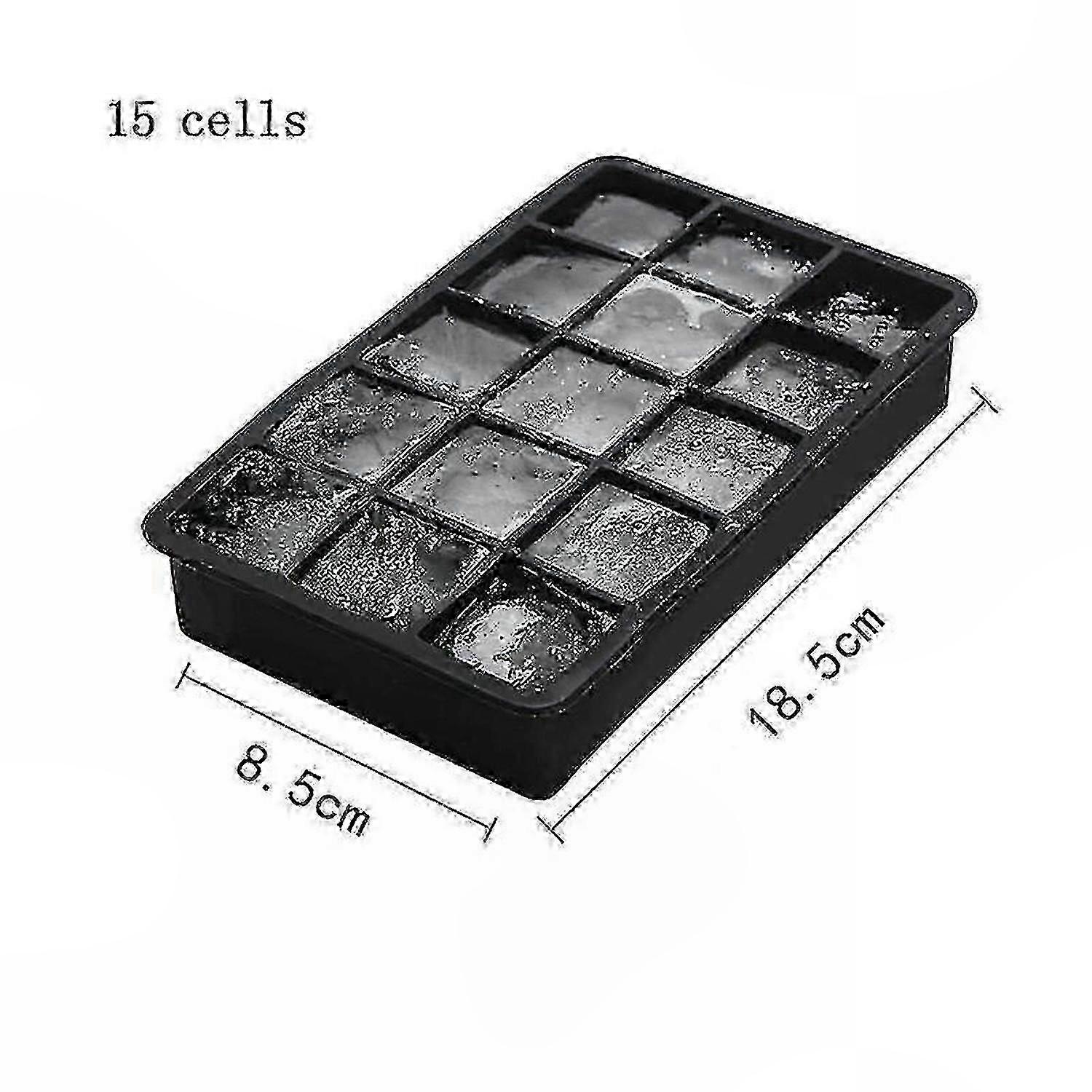 Square Ice Compartment Mold, Silicone Easy Access Ice Cube Tray