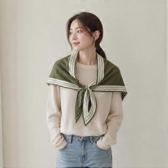 Autumn and winter Internet celebrities knitted scarf shawl women's outdoor office air conditioning room shoulder neck double shoulder fake collar deco