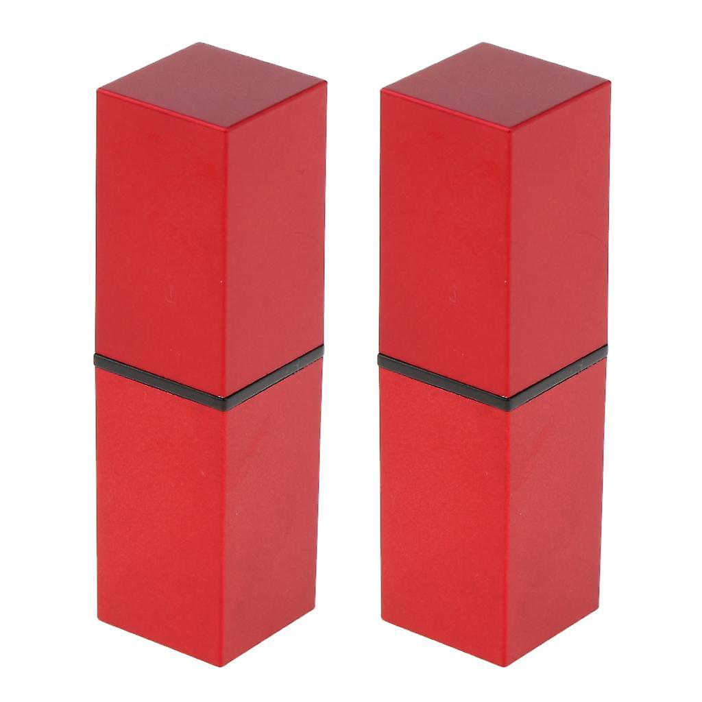 2Pcs Empty Lipstick Tube Lip Balm Container DIY Cosmetic Makeup Tools Red