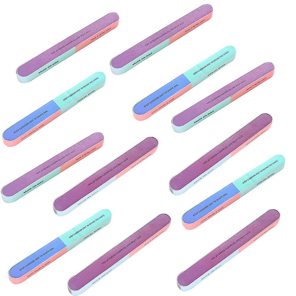 12pcs Manucure Tool Nail File Double-face Grindinghome Ameublement