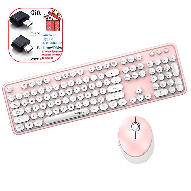 Wireless Keyboard And Mouse Combo Usb Multimedia Girl 104 Keycaps Keyboard And Mouse Set For Mac Computer Desktop Laptop