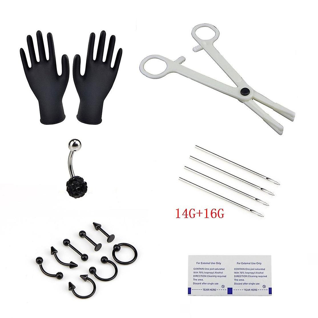 Puncture Kit 18-piece Set Human Body Piercing Accessories Disposable Puncture Tools
