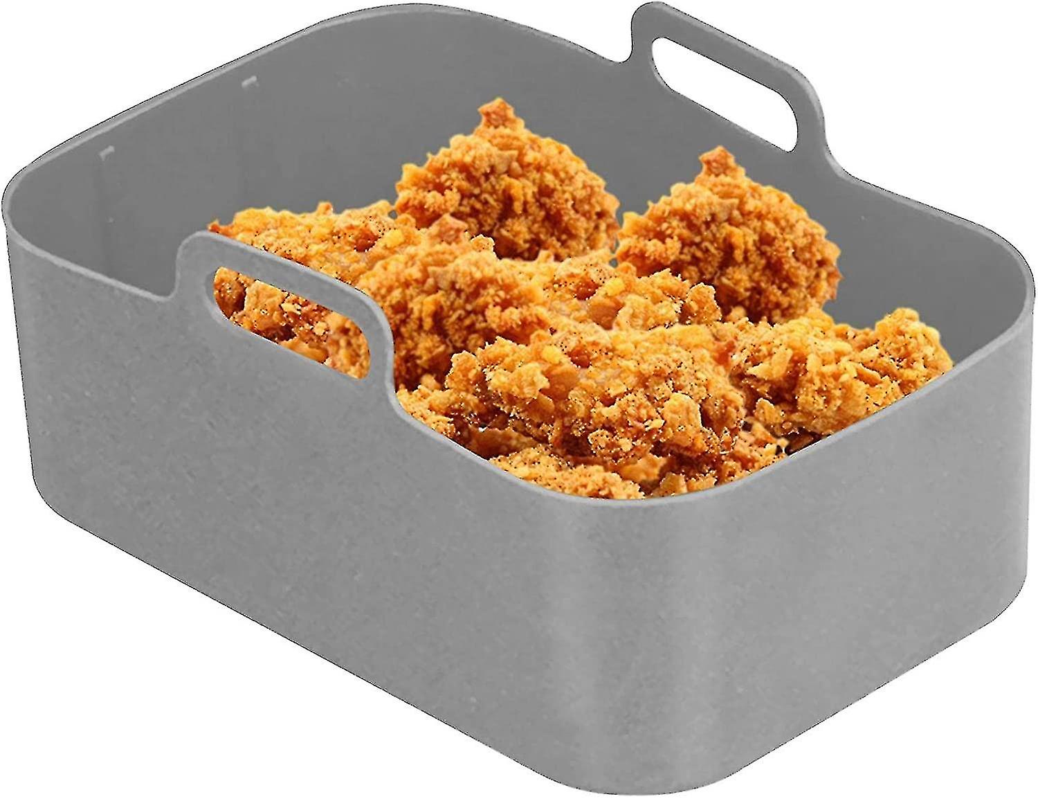 2 قطعة وعاء سيليكون لمقلاة النينجا الهوائية المزدوجة ، بطانات مقلاة الهواء المصنوعة من السيليكون مقلاة هوائية مزدوجة سلة مقلاة الهواء المصنوعة من السيليكون ، ملحقات رف المقلاة الهوائية للهواء