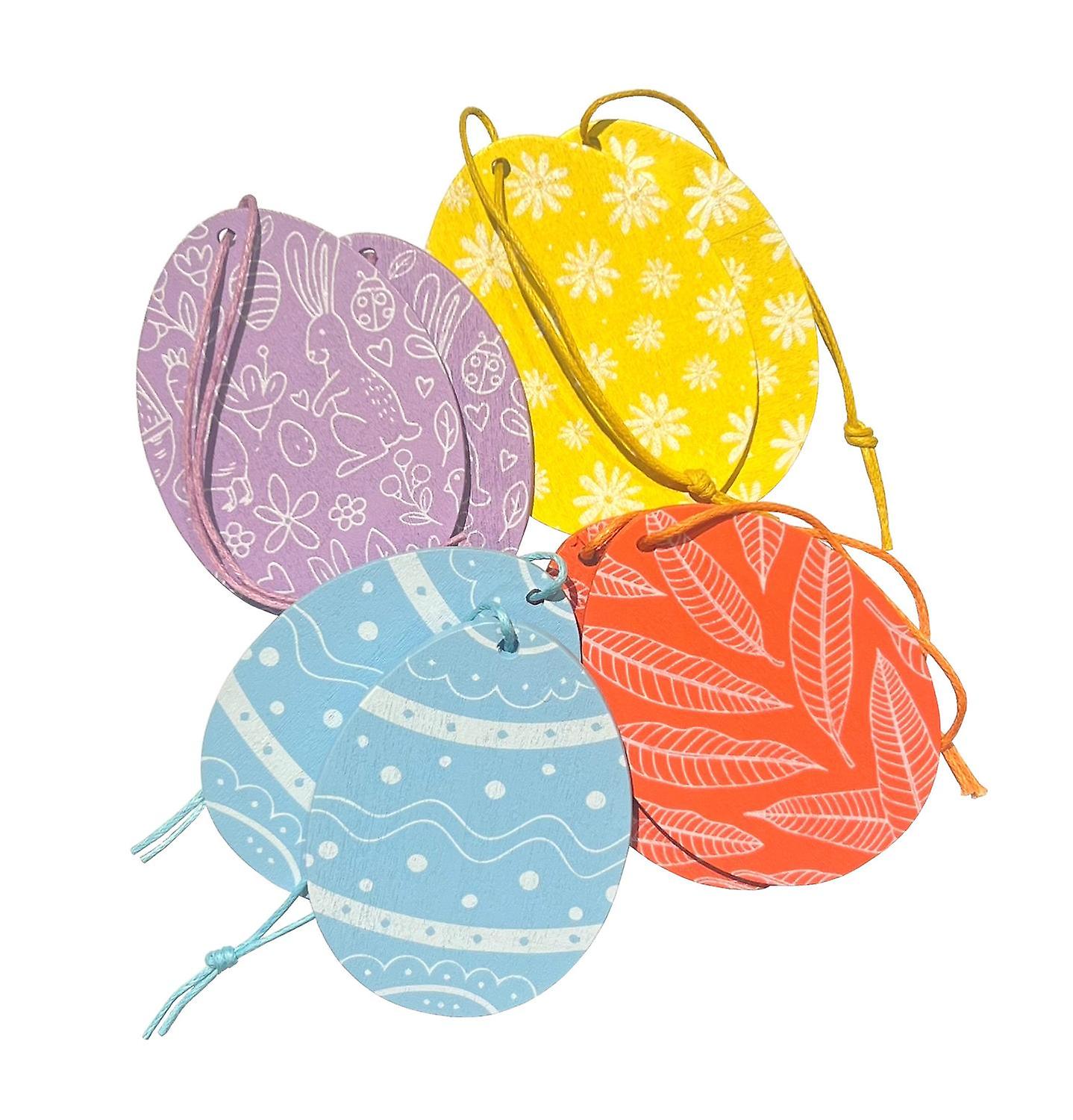 Påskägg Trä Dekoration 8-pack