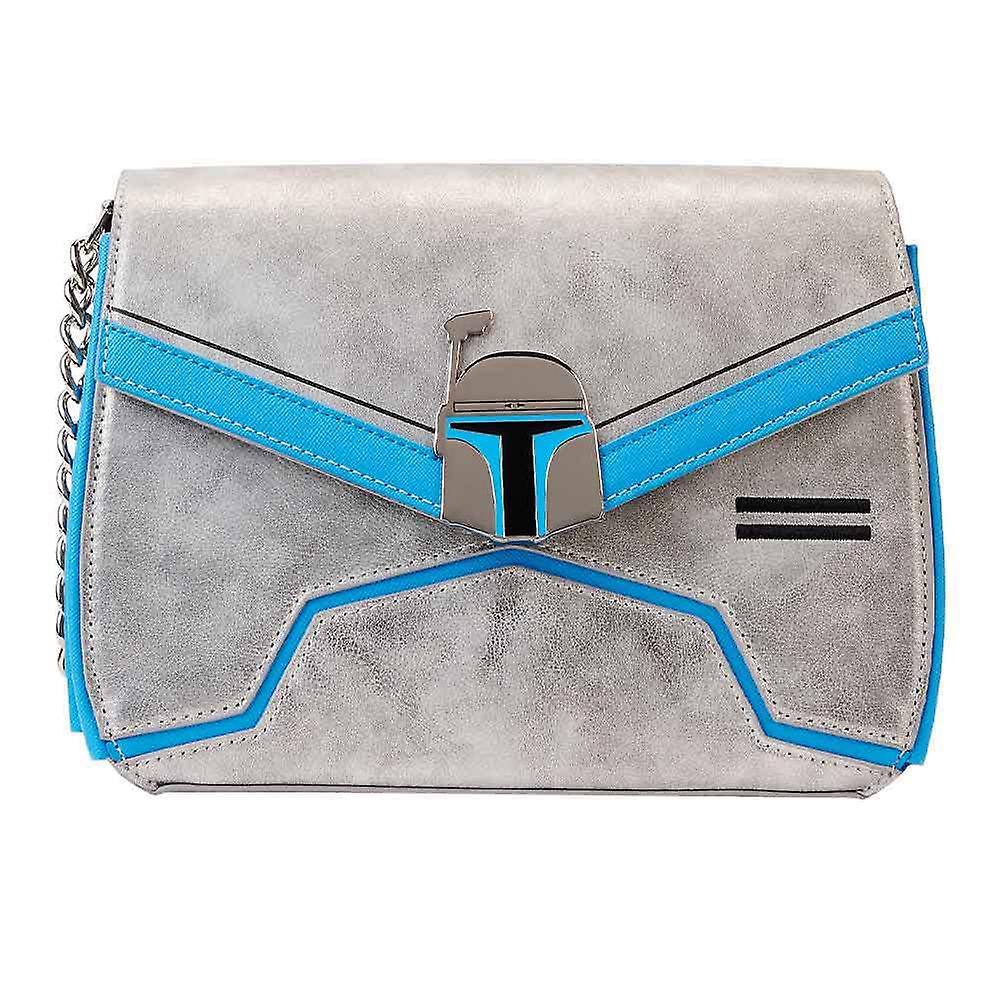 Loungefly Cross Body Bag Jango Fett Chain Strap new Official Star Wars Grey