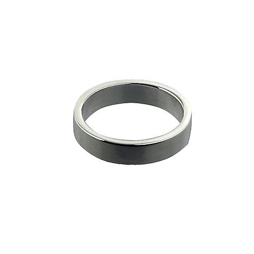 9ct White Gold 4mm plain flat Wedding Ring Size P