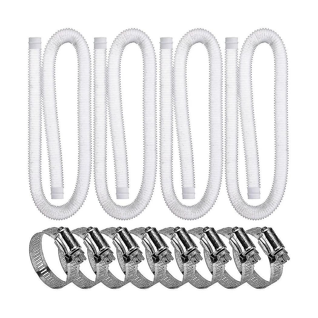 4 Pack Swimming Pool Replacement Hoses,1.25in Diameter Pool Filter Replacement Hoses For Above Grou