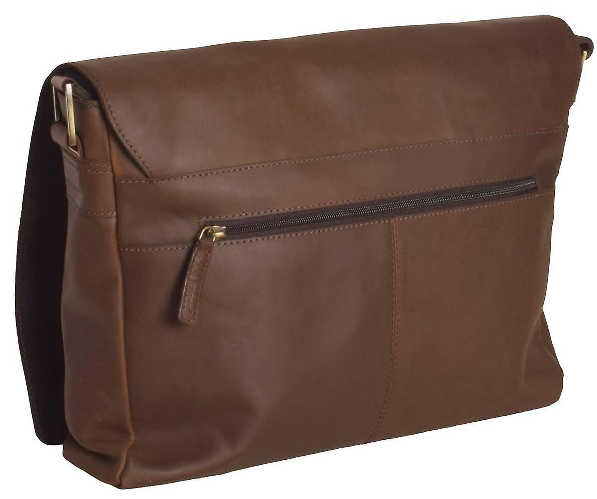 Ashwood Leather Hammersmith Cow Mud Pedro Messenger Bag - Mud Brown