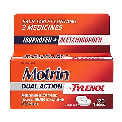 Motrin Dual Action With Tylenol Pain Reliever 120 Tablets