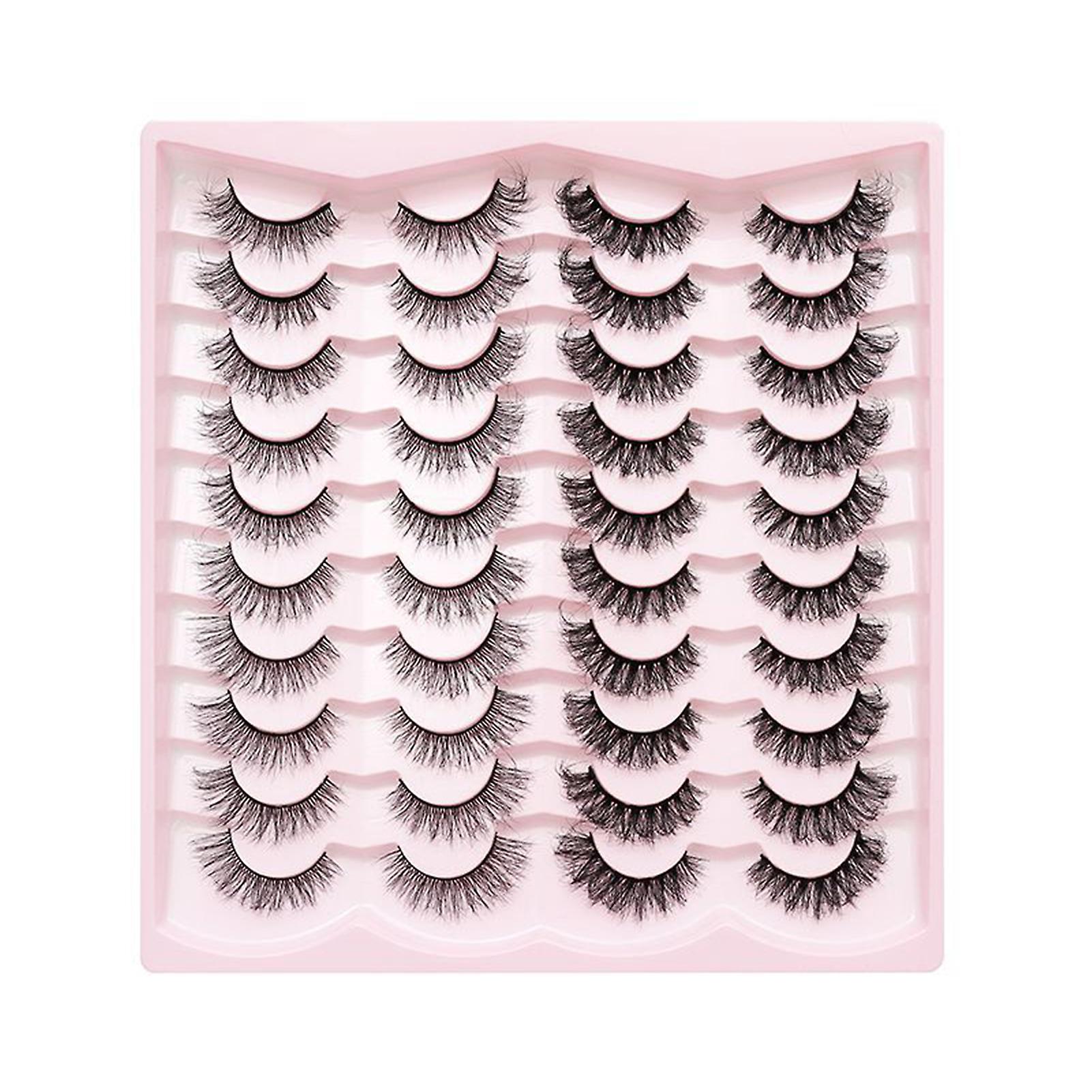 20 Pairs 3d Dramatic False Eyelashes Reusable Easy To Fit Eye Shape Eyelashes