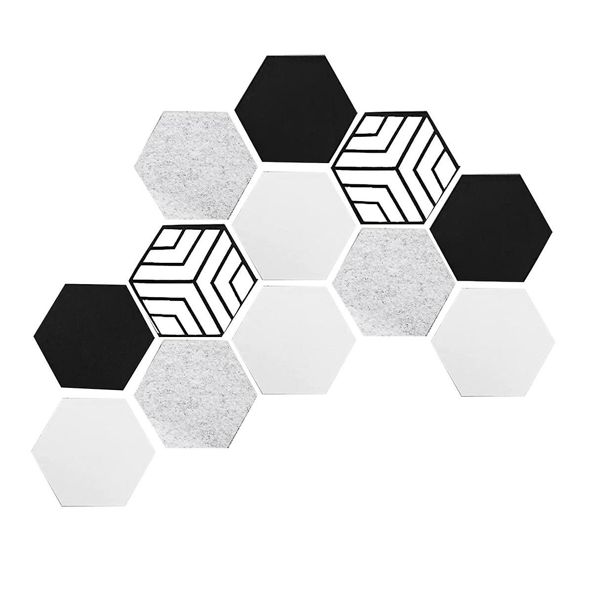 12 stk selvklæbende akustikpaneler, Hexagon lydisolerede paneler, lydabsorberende paneler til recordin