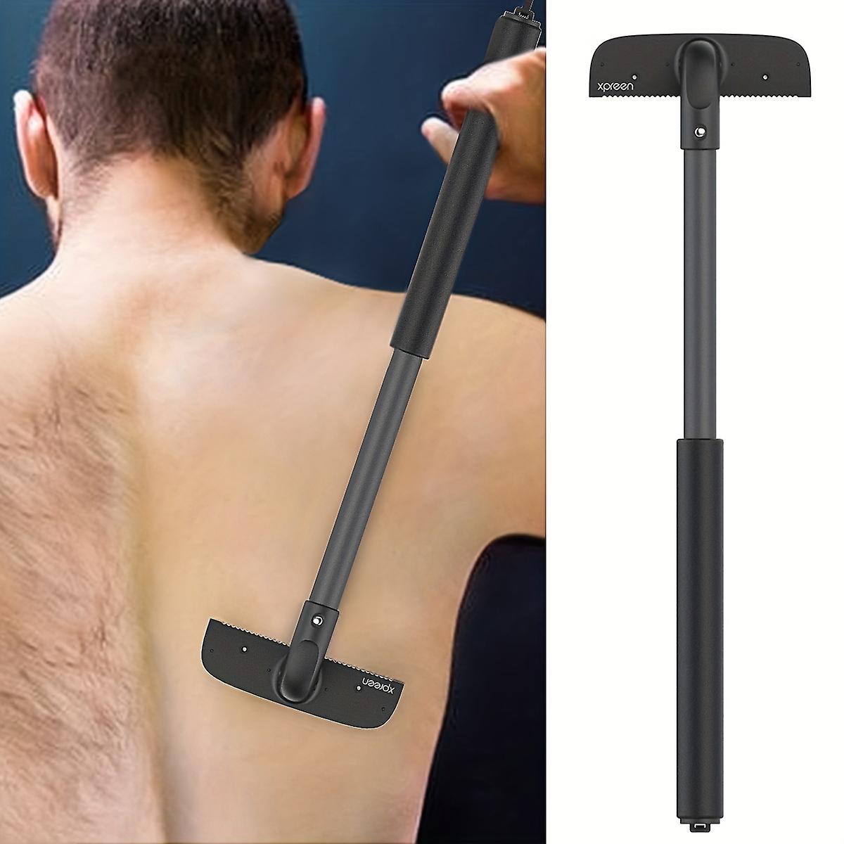 Painless Back Hair Removal For Men - Adjustable Handle Razor For Wet And Dry Use