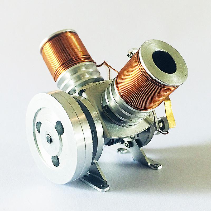 Mini V2 Twin Cylinder Engine Model Strong Magnetic Piston Engine Cam Motor Rc Magnetic Diy Physics Teaching Toy