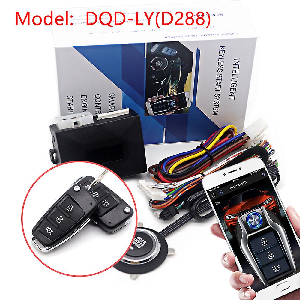 Universal Car Alarm Autostart System App Remote Control Engine Ignition Kit Push One Button Start Stop System Car Accessories